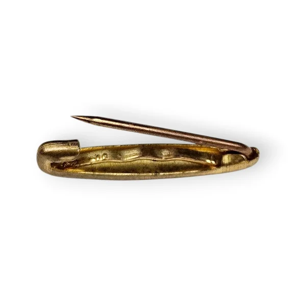 Antique Lingerie Safety Pin Bar Brooch Gold Filled Edwardian 1900s Tiny 3/4" - Picture 5 of 7